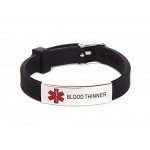 Silicone Bracelet Medical Alert ID for Men and Women Adjustable Size (Free Engraving)