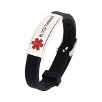 Silicone Bracelet Medical Alert ID for Men and Women Adjustable Size (Free Engraving)