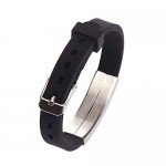 Silicone Bracelet Medical Alert ID for Men and Women Adjustable Size (Free Engraving)