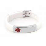 Silicone Bracelet Medical Alert ID for Men and Women Adjustable Size (Free Engraving)