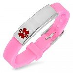 Silicone Bracelet Medical Alert ID for Men and Women Adjustable Size (Free Engraving)
