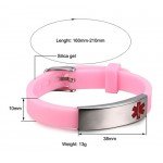 Silicone Bracelet Medical Alert ID for Men and Women Adjustable Size (Free Engraving)