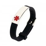 Silicone Bracelet Medical Alert ID for Men and Women Adjustable Size (Free Engraving)