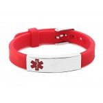 Silicone Bracelet Medical Alert ID for Men and Women Adjustable Size (Free Engraving)
