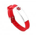 Silicone Bracelet Medical Alert ID for Men and Women Adjustable Size (Free Engraving)