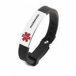 Silicone Bracelet Medical Alert ID for Men and Women Adjustable Size (Free Engraving)