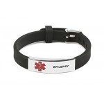 Silicone Bracelet Medical Alert ID for Men and Women Adjustable Size (Free Engraving)