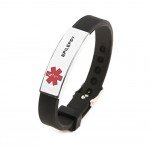 Silicone Bracelet Medical Alert ID for Men and Women Adjustable Size (Free Engraving)