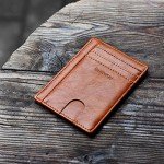 Slim Minimalist Front Pocket RFID Blocking Leather Wallets for Men & Women