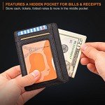 Slim Minimalist Front Pocket RFID Blocking Leather Wallets for Men & Women