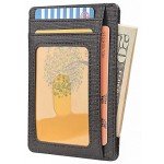 Slim Minimalist Front Pocket RFID Blocking Leather Wallets for Men & Women