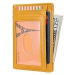 Slim Minimalist Front Pocket RFID Blocking Leather Wallets for Men & Women