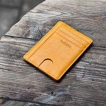 Slim Minimalist Front Pocket RFID Blocking Leather Wallets for Men & Women