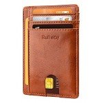 Slim Minimalist Front Pocket RFID Blocking Leather Wallets for Men & Women