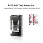 Slim Wallet , Men Women Money Clip Metal Wallet Minimalist Carbon Fibre RFID Blocking