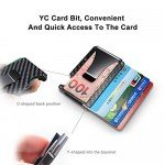 Slim Wallet , Men Women Money Clip Metal Wallet Minimalist Carbon Fibre RFID Blocking