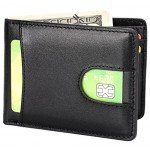 Slim Wallet Genuine Leather Front Pocket Wallet with ID Window RFID Blocking Slim Wallet Genuine Leather Front Pocket Wallet with ID Window RFID Blocking