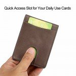Slim Wallet Genuine Leather Front Pocket Wallet with ID Window RFID Blocking Slim Wallet Genuine Leather Front Pocket Wallet with ID Window RFID Blocking
