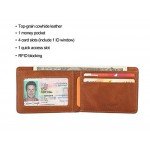 Slim Wallet Genuine Leather Front Pocket Wallet with ID Window RFID Blocking Slim Wallet Genuine Leather Front Pocket Wallet with ID Window RFID Blocking