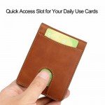 Slim Wallet Genuine Leather Front Pocket Wallet with ID Window RFID Blocking Slim Wallet Genuine Leather Front Pocket Wallet with ID Window RFID Blocking
