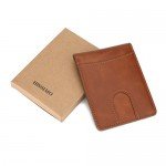 Slim Wallet Genuine Leather Front Pocket Wallet with ID Window RFID Blocking Slim Wallet Genuine Leather Front Pocket Wallet with ID Window RFID Blocking
