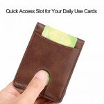 Slim Wallet Genuine Leather Front Pocket Wallet with ID Window RFID Blocking Slim Wallet Genuine Leather Front Pocket Wallet with ID Window RFID Blocking
