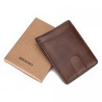 Slim Wallet Genuine Leather Front Pocket Wallet with ID Window RFID Blocking Slim Wallet Genuine Leather Front Pocket Wallet with ID Window RFID Blocking