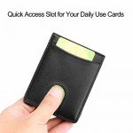 Slim Wallet Genuine Leather Front Pocket Wallet with ID Window RFID Blocking Slim Wallet Genuine Leather Front Pocket Wallet with ID Window RFID Blocking