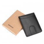 Slim Wallet Genuine Leather Front Pocket Wallet with ID Window RFID Blocking Slim Wallet Genuine Leather Front Pocket Wallet with ID Window RFID Blocking