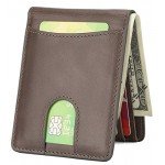 Slim Wallet Genuine Leather Front Pocket Wallet with ID Window RFID Blocking Slim Wallet Genuine Leather Front Pocket Wallet with ID Window RFID Blocking