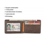 Slim Wallet Genuine Leather Front Pocket Wallet with ID Window RFID Blocking Slim Wallet Genuine Leather Front Pocket Wallet with ID Window RFID Blocking