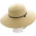 Sloggers Women's  Wide Brim Braided Sun Hat with Wind Lanyard - Dark Brown -  UPF 50+  Maximum Sun Protection, Style 442DB01