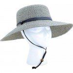 Sloggers Women's  Wide Brim Braided Sun Hat with Wind Lanyard - Dark Brown -  UPF 50+  Maximum Sun Protection, Style 442DB01