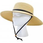 Sloggers Women's  Wide Brim Braided Sun Hat with Wind Lanyard - Dark Brown -  UPF 50+  Maximum Sun Protection, Style 442DB01