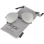 SojoS Classic Aviator Mirrored Flat Lens Sunglasses Metal Frame with Spring Hinges SJ1030