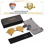 SojoS Classic Aviator Mirrored Flat Lens Sunglasses Metal Frame with Spring Hinges SJ1030