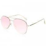 SojoS Classic Aviator Mirrored Flat Lens Sunglasses Metal Frame with Spring Hinges SJ1030