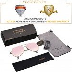 SojoS Classic Aviator Mirrored Flat Lens Sunglasses Metal Frame with Spring Hinges SJ1030