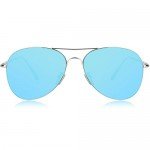 SojoS Classic Aviator Mirrored Flat Lens Sunglasses Metal Frame with Spring Hinges SJ1030