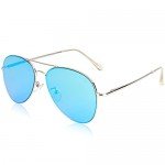 SojoS Classic Aviator Mirrored Flat Lens Sunglasses Metal Frame with Spring Hinges SJ1030