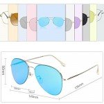 SojoS Classic Aviator Mirrored Flat Lens Sunglasses Metal Frame with Spring Hinges SJ1030