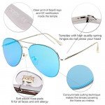 SojoS Classic Aviator Mirrored Flat Lens Sunglasses Metal Frame with Spring Hinges SJ1030