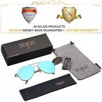 SojoS Classic Aviator Mirrored Flat Lens Sunglasses Metal Frame with Spring Hinges SJ1030