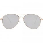 SojoS Classic Aviator Mirrored Flat Lens Sunglasses Metal Frame with Spring Hinges SJ1030