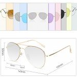 SojoS Classic Aviator Mirrored Flat Lens Sunglasses Metal Frame with Spring Hinges SJ1030