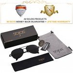 SojoS Classic Aviator Mirrored Flat Lens Sunglasses Metal Frame with Spring Hinges SJ1030