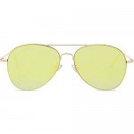 SojoS Classic Aviator Mirrored Flat Lens Sunglasses Metal Frame with Spring Hinges SJ1030