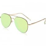 SojoS Classic Aviator Mirrored Flat Lens Sunglasses Metal Frame with Spring Hinges SJ1030