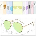 SojoS Classic Aviator Mirrored Flat Lens Sunglasses Metal Frame with Spring Hinges SJ1030