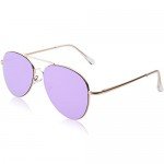 SojoS Classic Aviator Mirrored Flat Lens Sunglasses Metal Frame with Spring Hinges SJ1030